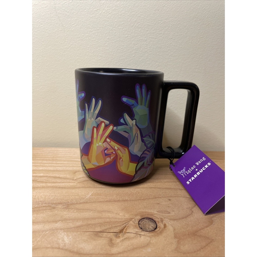 Starbucks + Yiqiao  Wang American Sign Language ASL Hand Movements 12 oz  ☕️ Mug